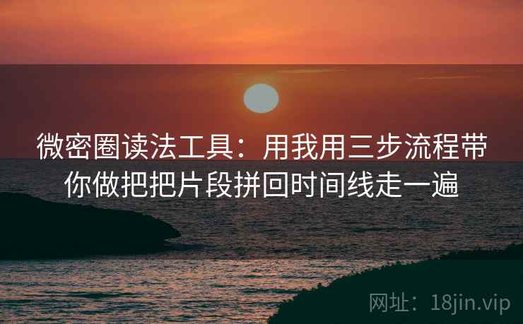 微密圈读法工具：用我用三步流程带你做把把片段拼回时间线走一遍  第2张